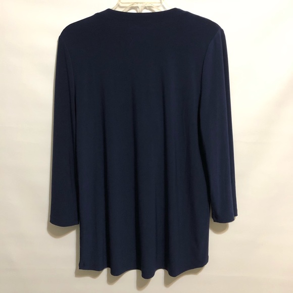 Chaus hi-lo shirt Navy lace up front sz M NWOT - Picture 3 of 8